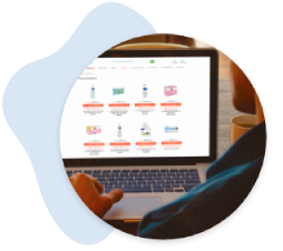 Photo de produits sur le site d'une pharmacie meSoigner